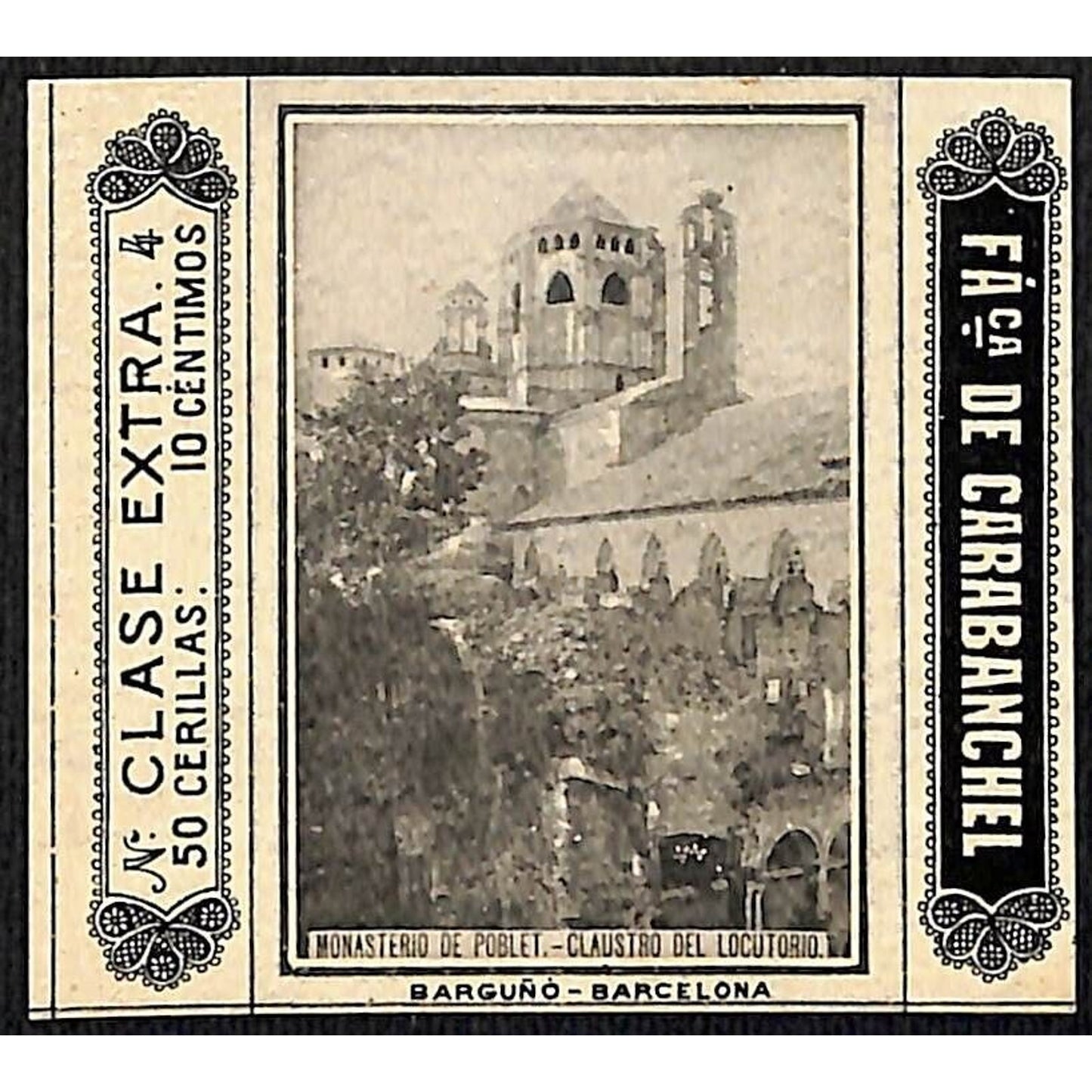 Monastery de Poblet - de Carabanchel Barcelona c1920's Matchbox Label VGC