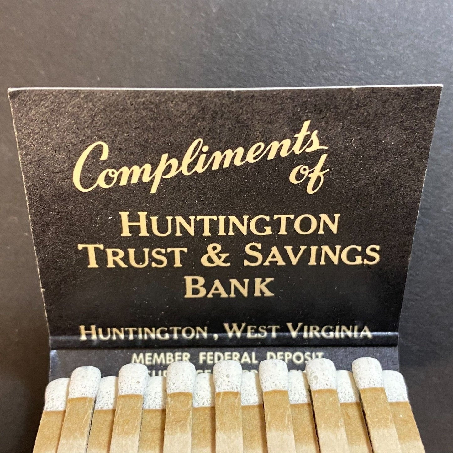 Huntington Trust & Savings Bank West Virginia Full Matchbook c1960's-73 Glossy