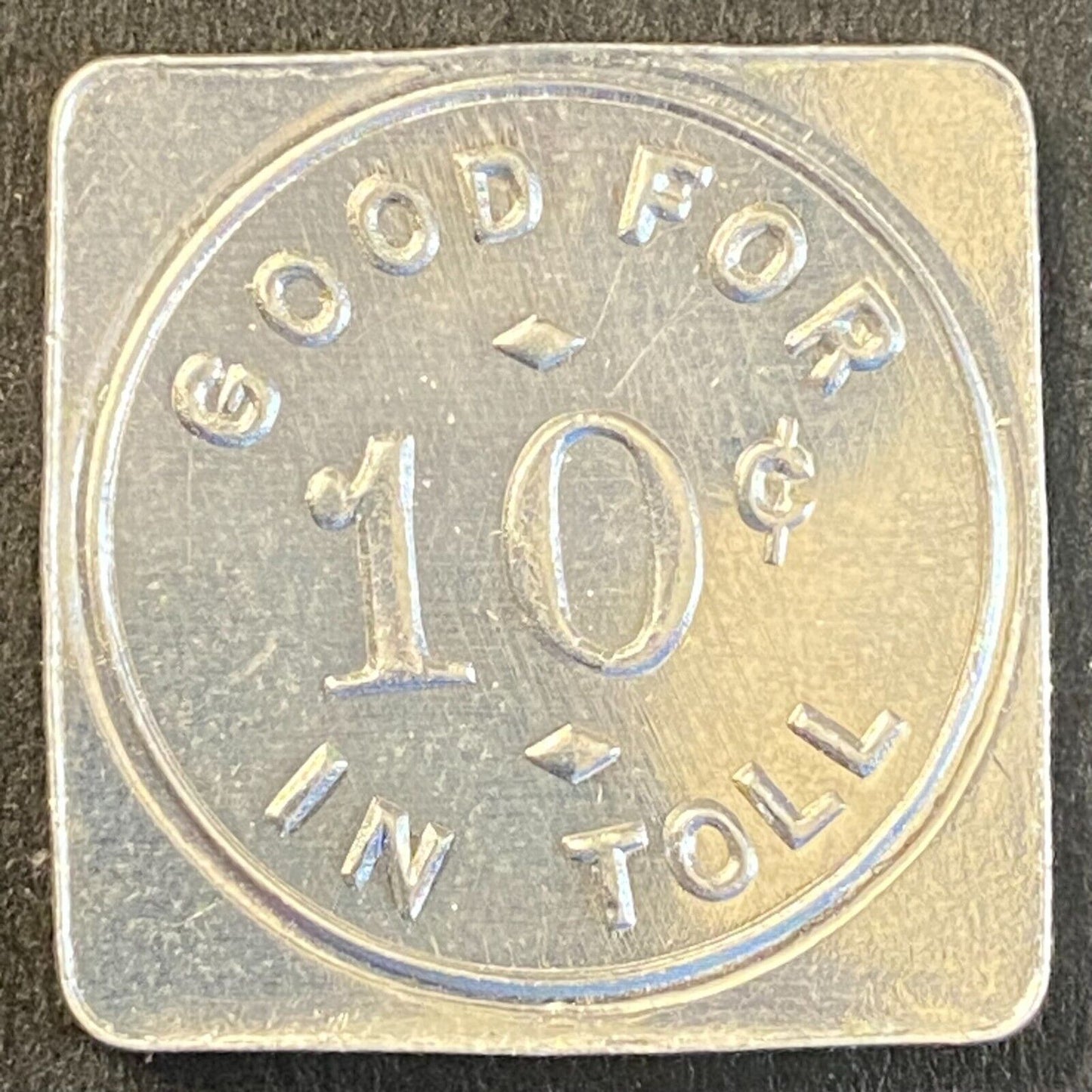 Burt County Decatur Onawa Bridge Comm G/F 10c in Toll Token Alum 24mm / UNC VGC