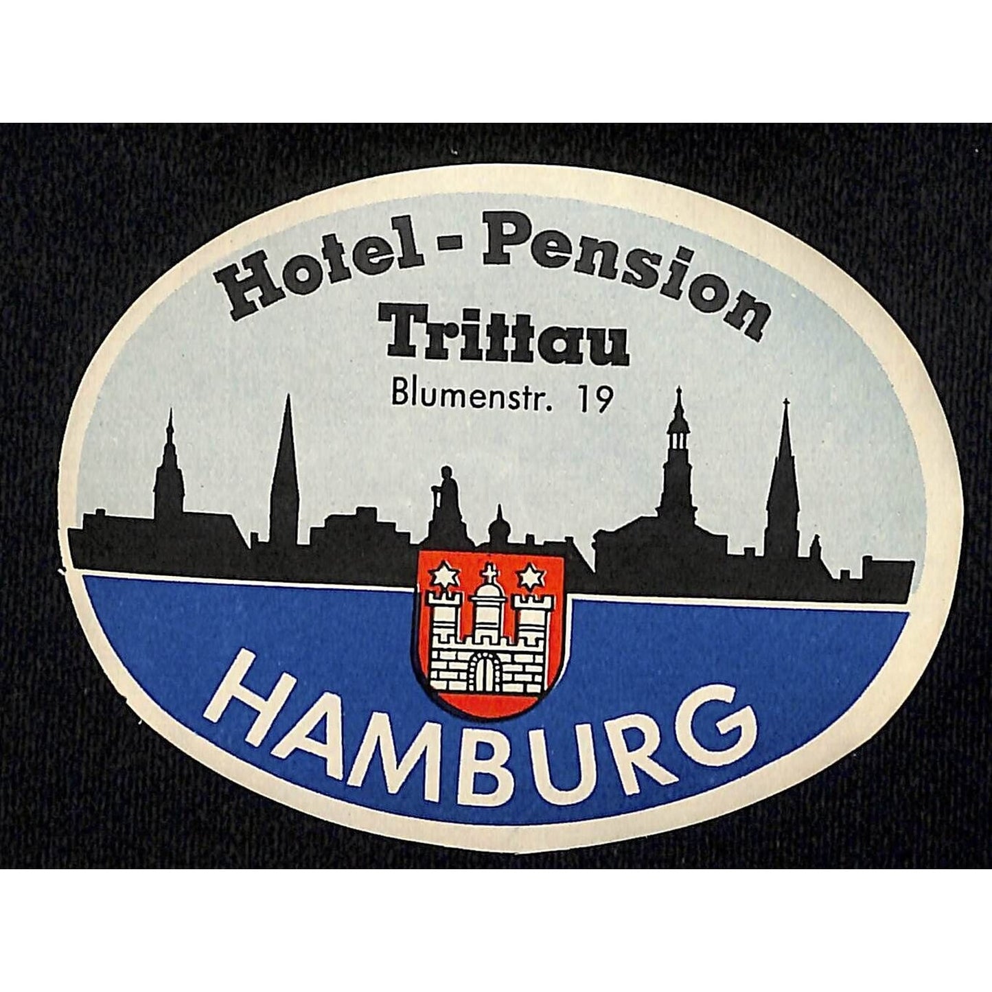 Hotel - Pension Trittau Hamburg c1950's-60's ? Unused Luggage Label VGC Scarce