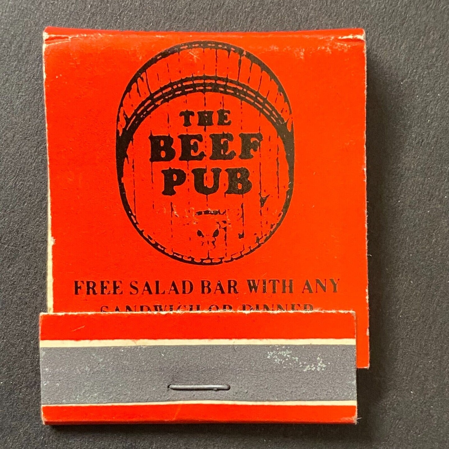 The Beef Pub Restaurant Chicago Full Matchbook c1965-74 Scarce