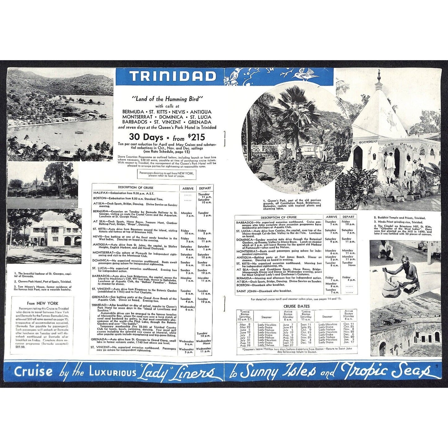 Canadian National Steamships 1937 West Indies Cruises Brochure 15pp