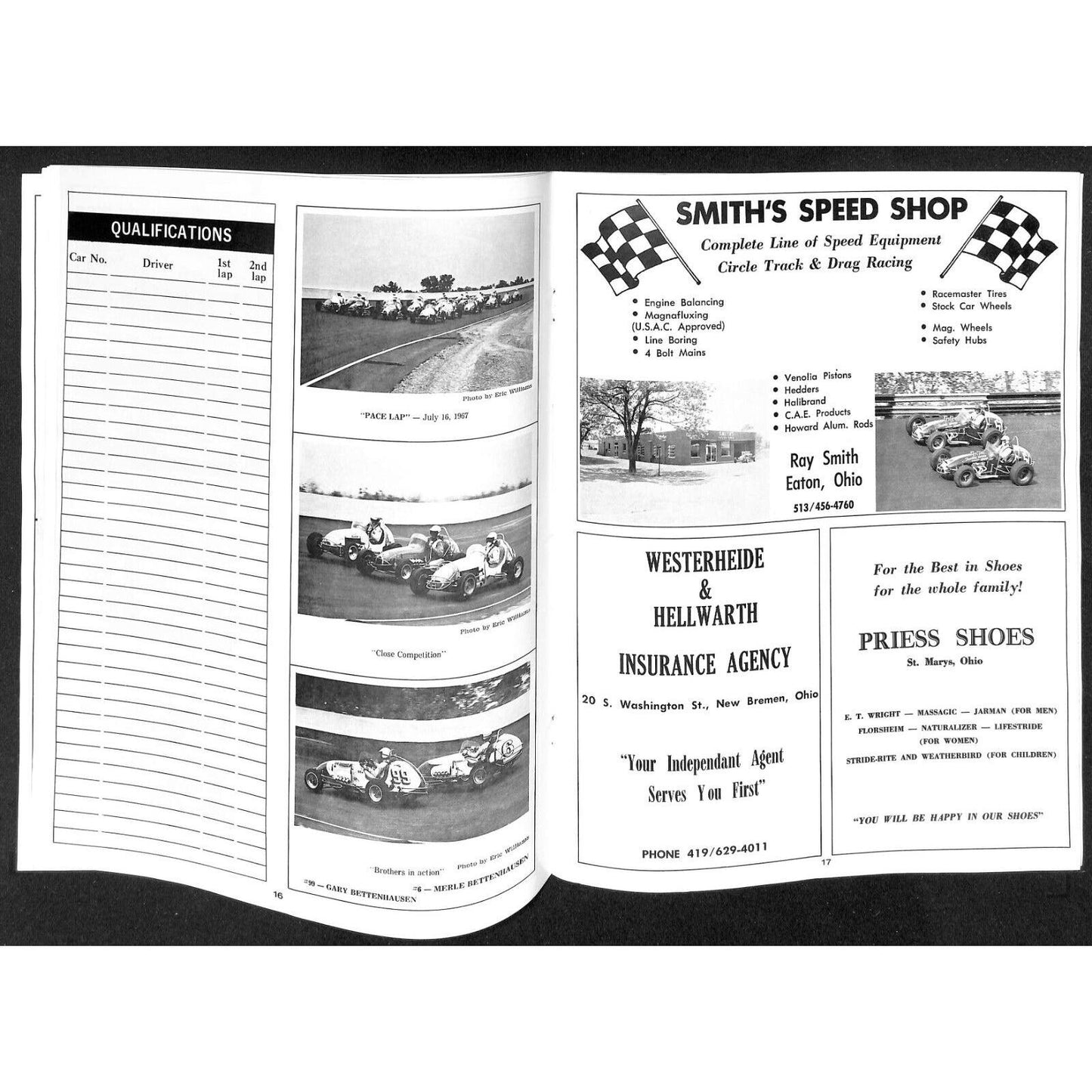 New Bremen Speedway Auto Racing Program 1968 35pp Scarce