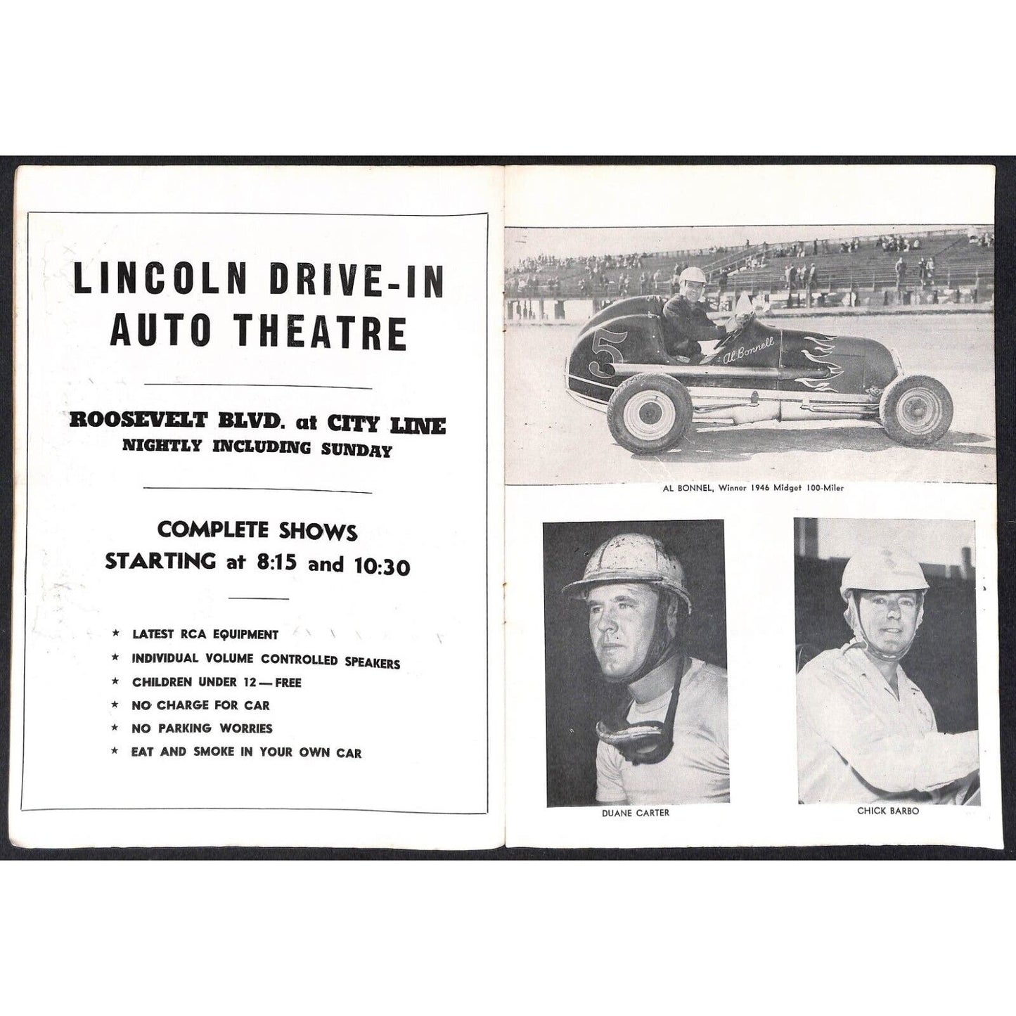 Langhorne Speedway 1948 ? AAA 100-Mile Championship Midget Races Program 12pp*