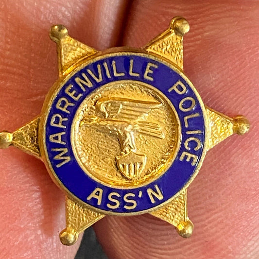 Warrenville Police Ass'n w/ Eagle Art Color Enameled Lapel Pin 19mm