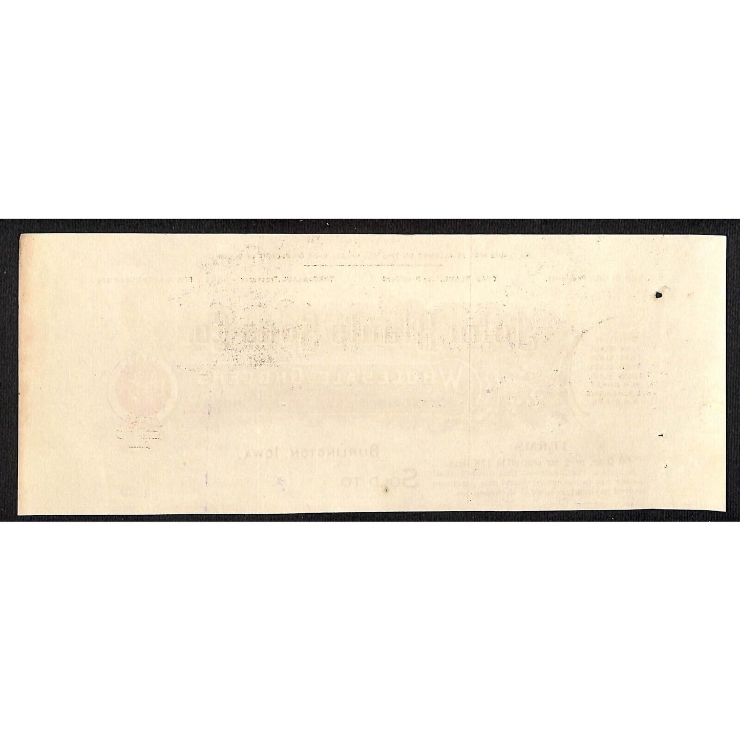 John Blaul's Sons Grocers Burlington IA Hutchinson* 11/14 1903 Cut Billhead