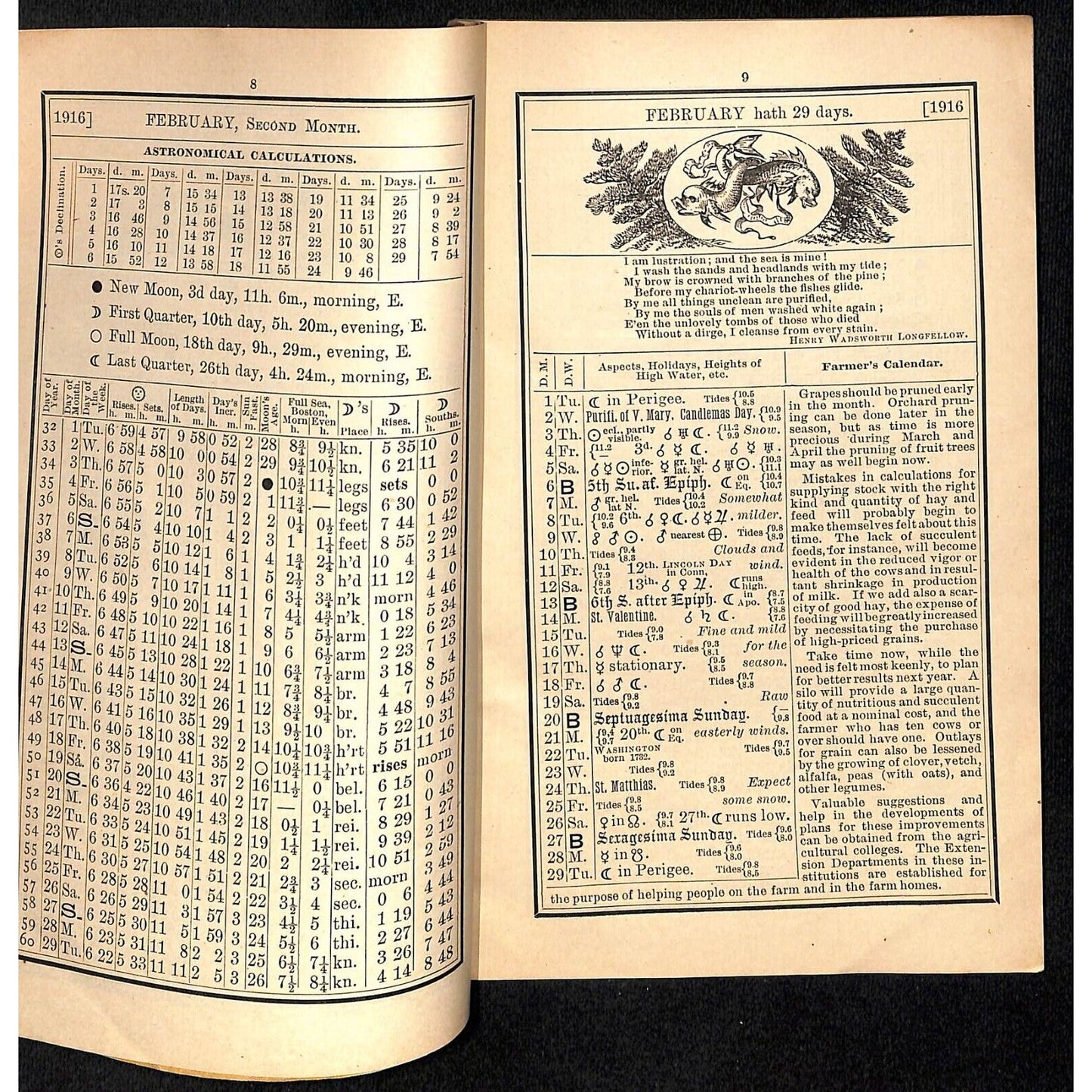 1916 Old Farmer's Almanac 48pp A.S. Peterson, Rockland, MA / Arm & Hammer Ad