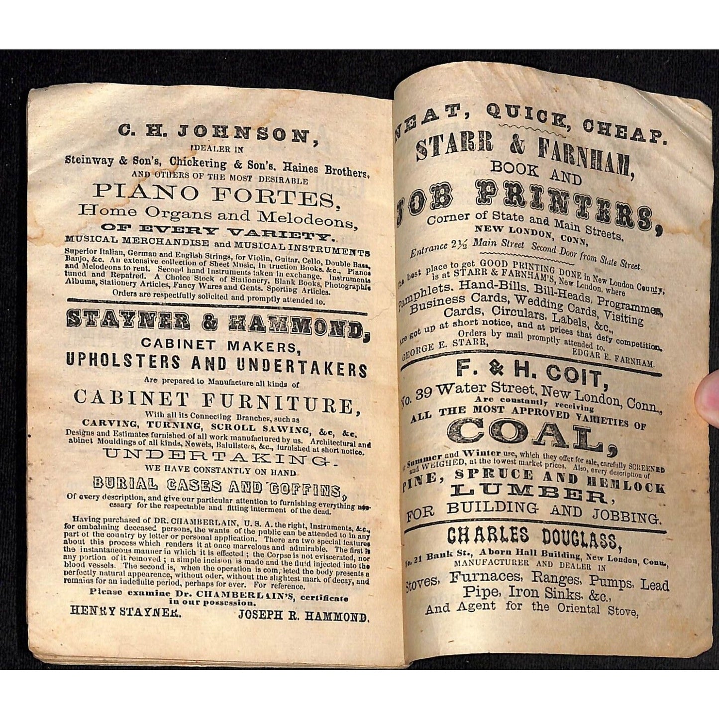 1868 New England Almanac and Farmer's Friend C. Prince, New London 29pp* Scarce