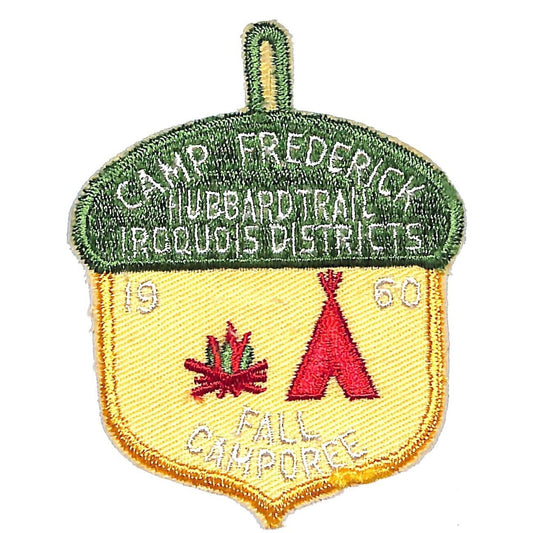 Boy Scouts BSA 1960 Iroquois District Camp Frederick Camporee Emb. Patch VGC