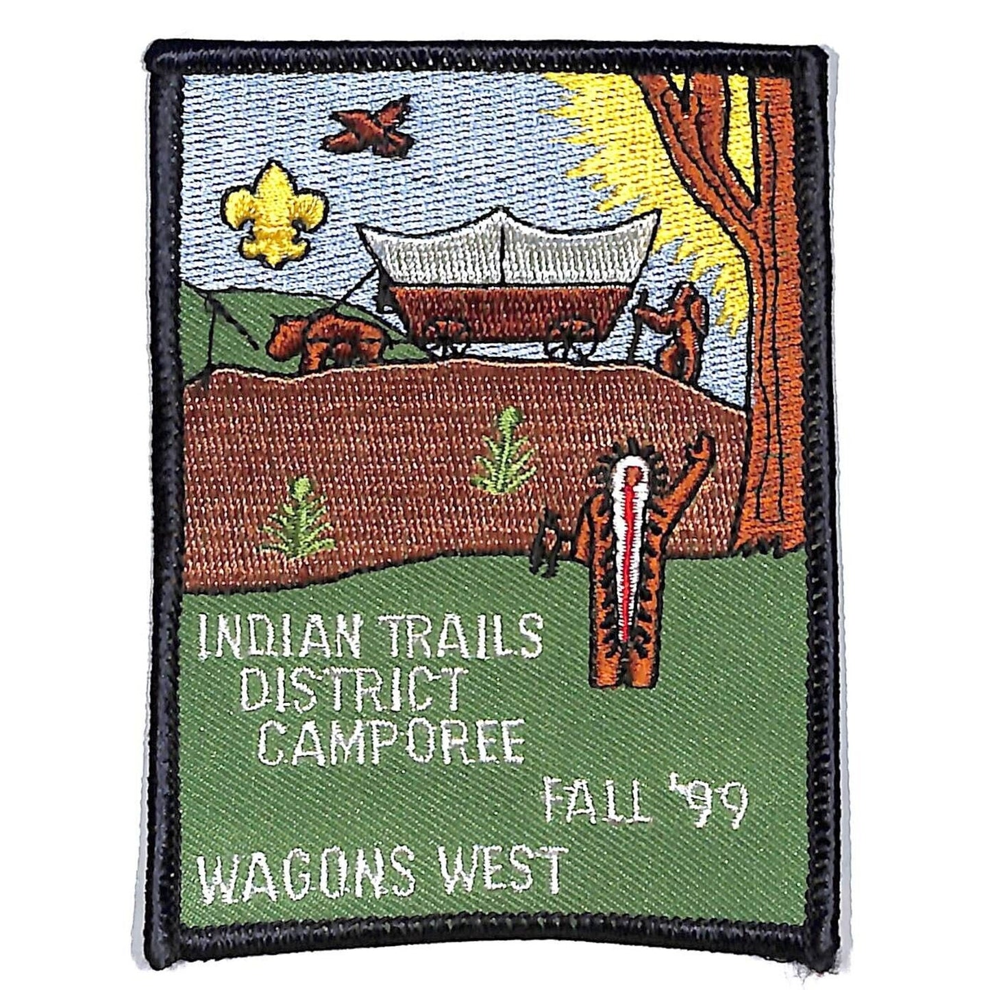 Boy Scouts BSA 1999 Indian Trails Fall Camporee Wagons West Patch Scarce