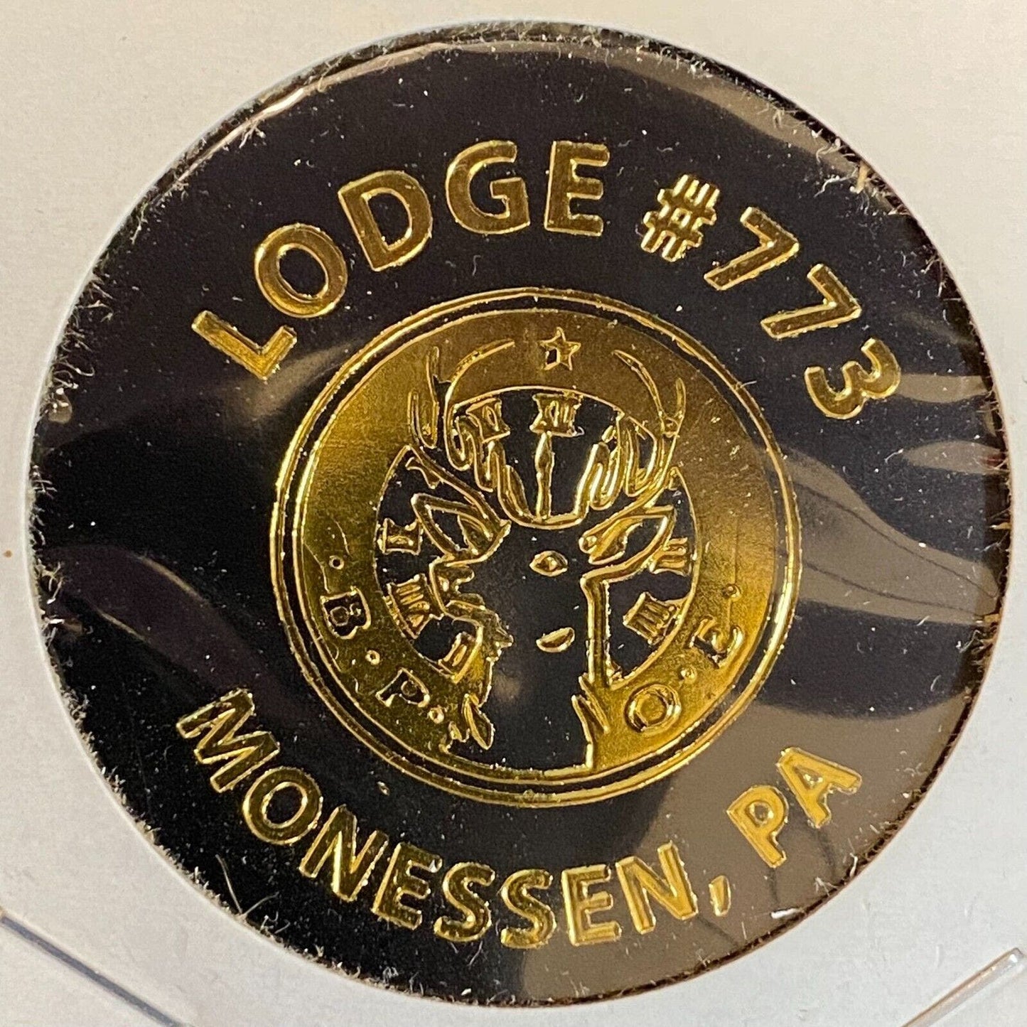 Monessen, PA BPOE Lodge 773 c1980's Plastic Token Drinks "G/F One Bottle Beer"