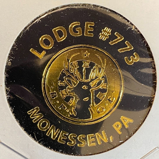 Monessen, PA BPOE Lodge 773 c1980's Plastic Token Drinks "G/F One Bottle Beer"