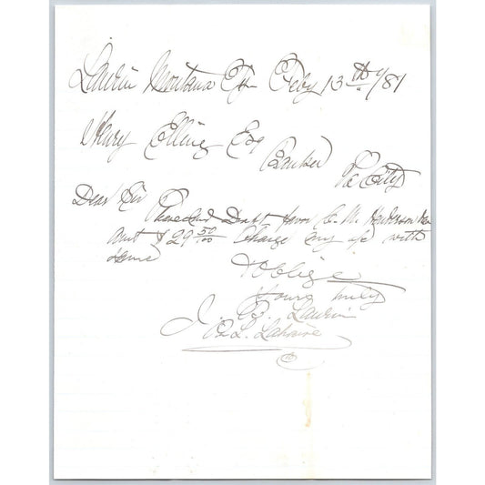 1881 ALS J.B. Laurin** Laurin, MT to Henry Elling* Virginia City, MT