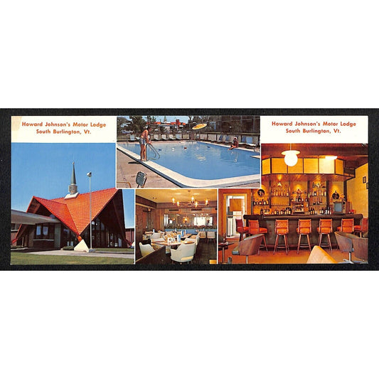 Howard Johnson's Motor Lodge South Burlington, VT c1965-73 Travel Post Card VGC