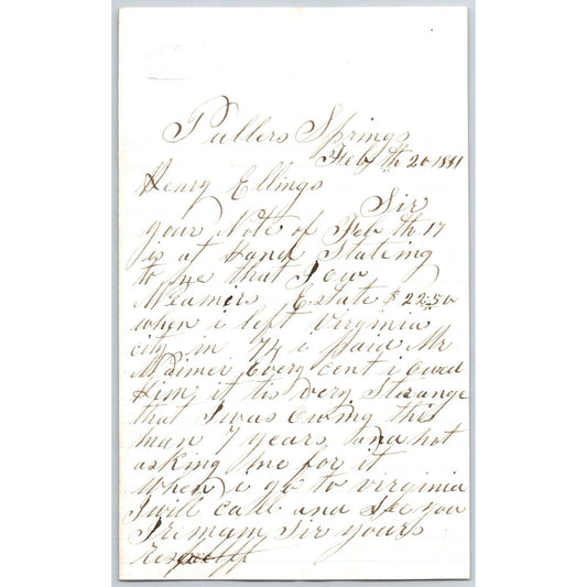 1881 ALS to Henry Elling* "..Paid Mr. Weamers ? Every Cent I owed.."