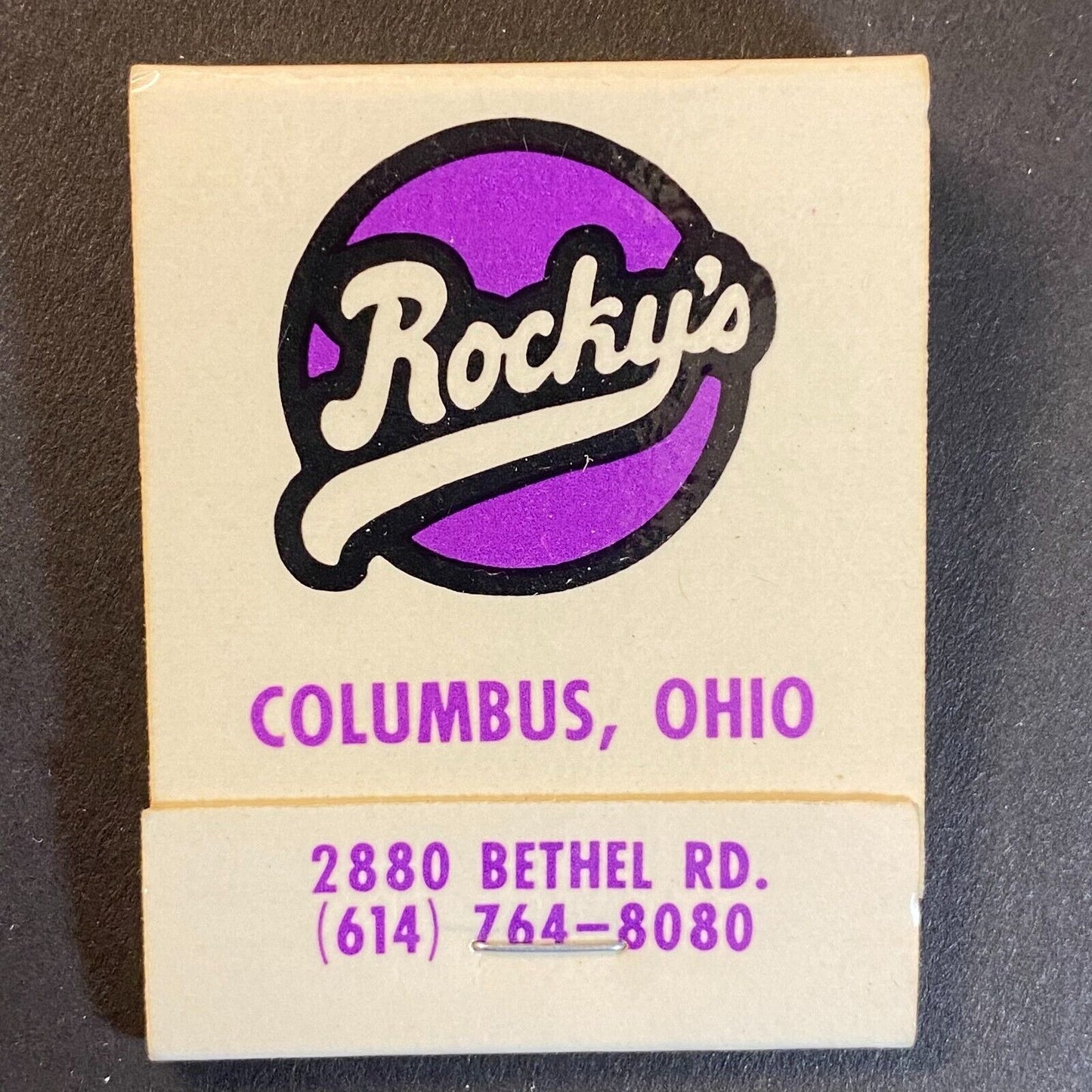 Rocky's Restaurant Columbus, OH Near Full (-2) Printed Stick Matchbook c1990's