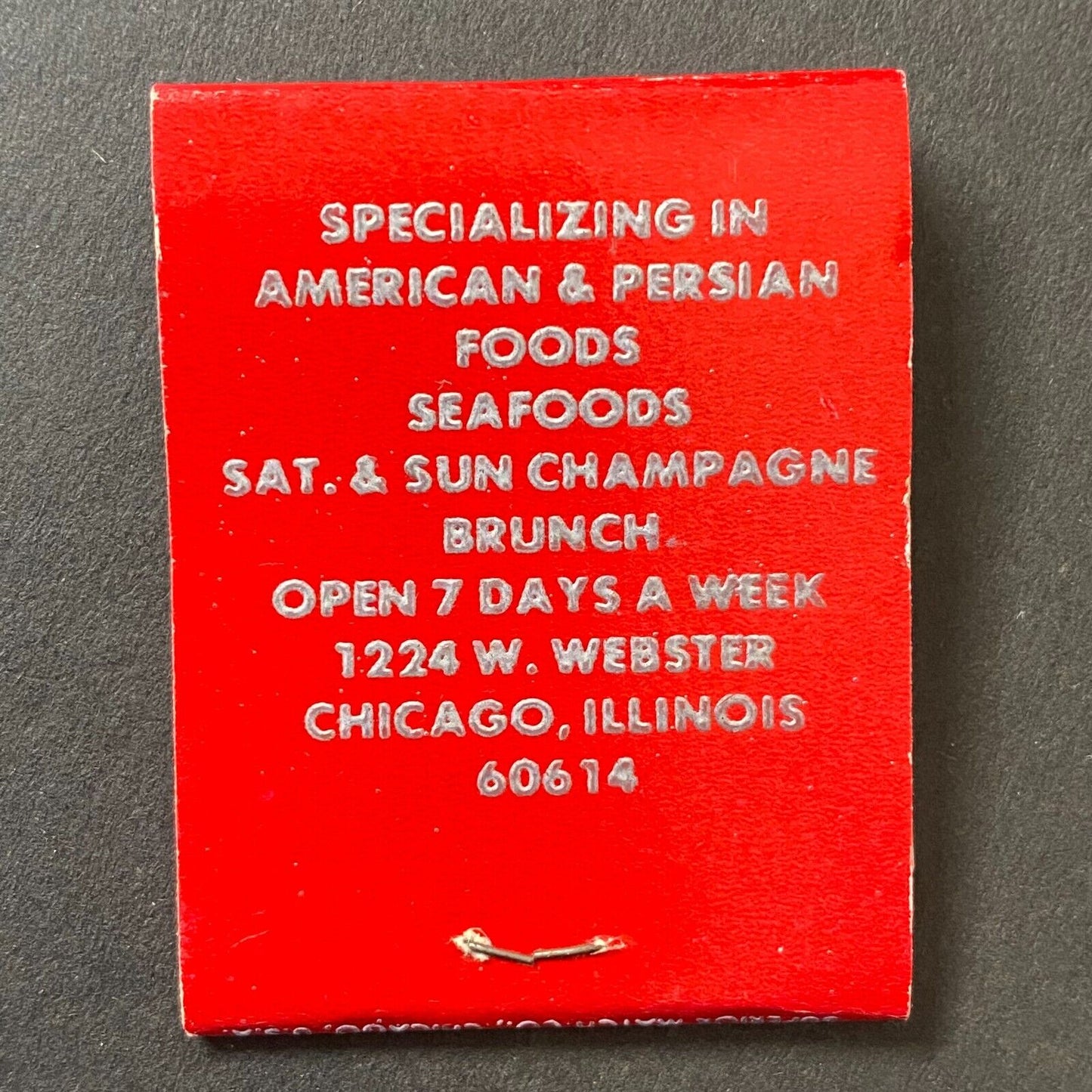"The Bar Association" Restaurant Chicago Full Matchbook c1965-74 VGC