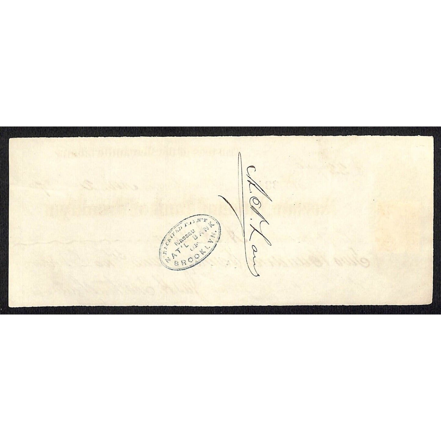Nassau National Bank of Brooklyn 1870's $227 Bank Check A.A. Low w/ Tax Stamp