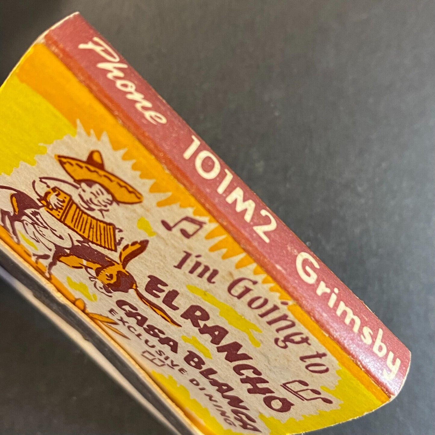 El Rancho Casa Blanca Grimsby Ontario Near Full (-2) Matchbook c1950's Scarce