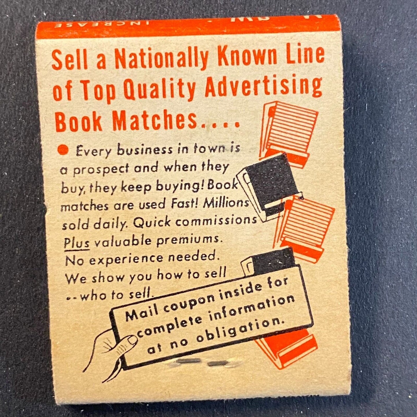 "Your Own Business" Mail-In Offer Full Matchbook c1961 VGC