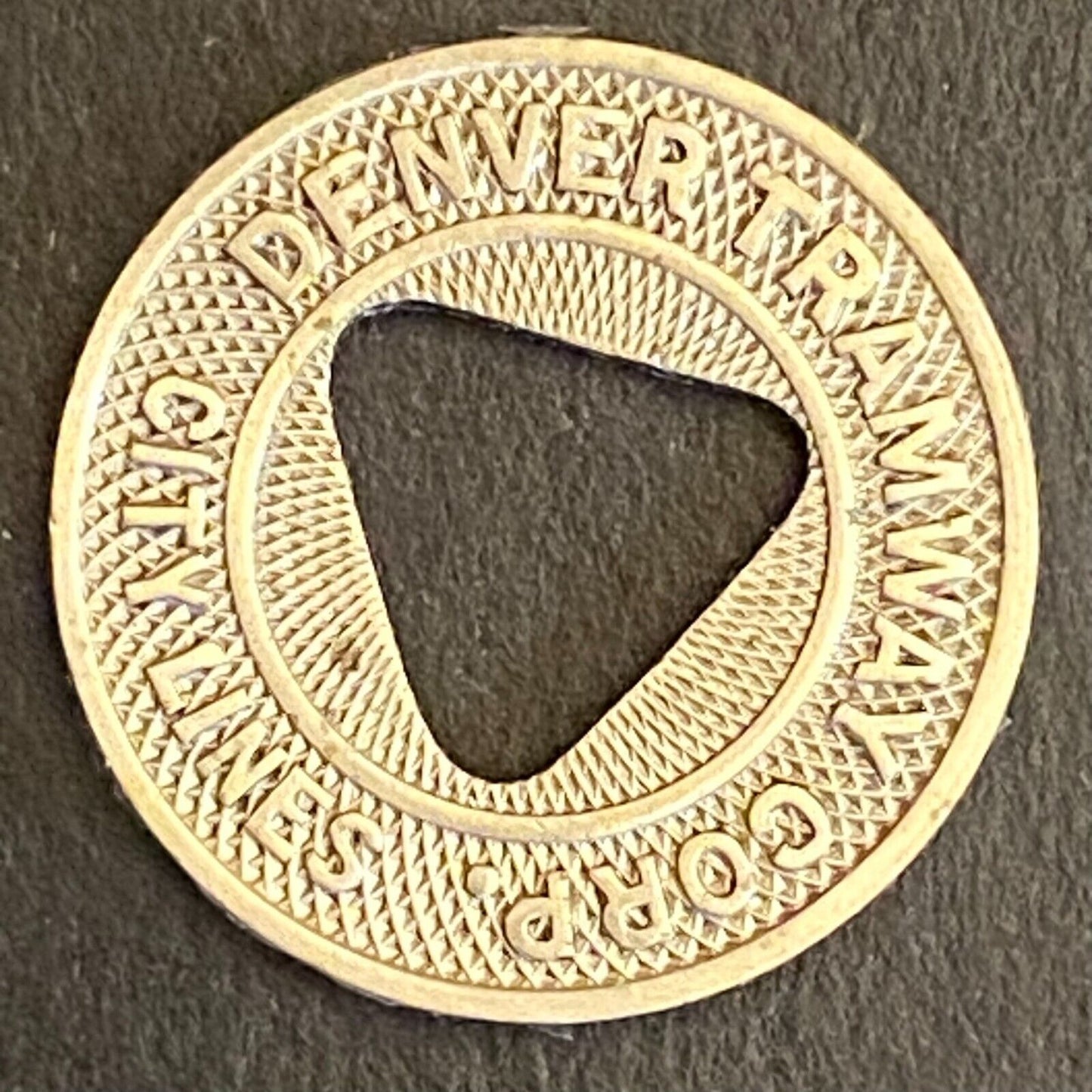 Denver Tramway Corp City Lines G/F One City Fare Transit Token 16mm (#11)
