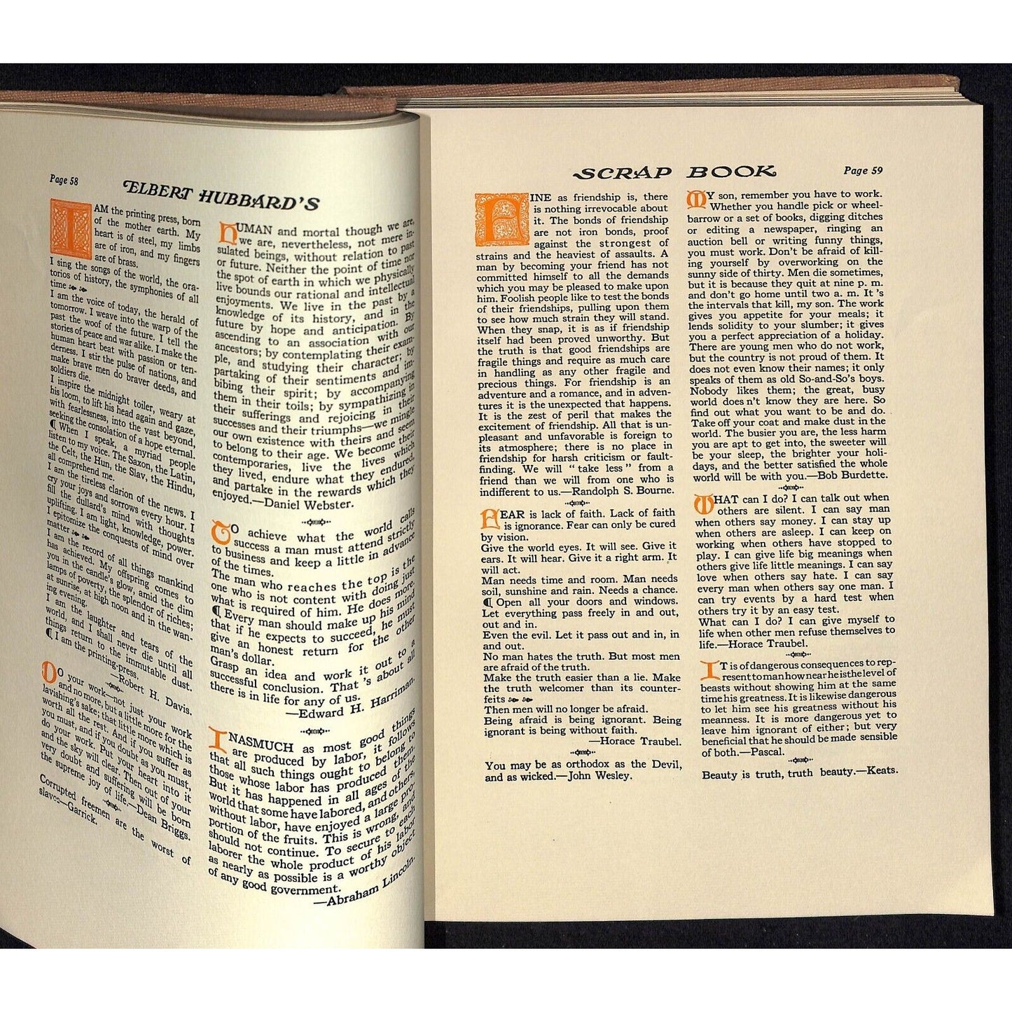1923 Elbert Hubbard's Scrap Book / The Roycrafters / Wm. H. Wise Co. HC 228pp VG
