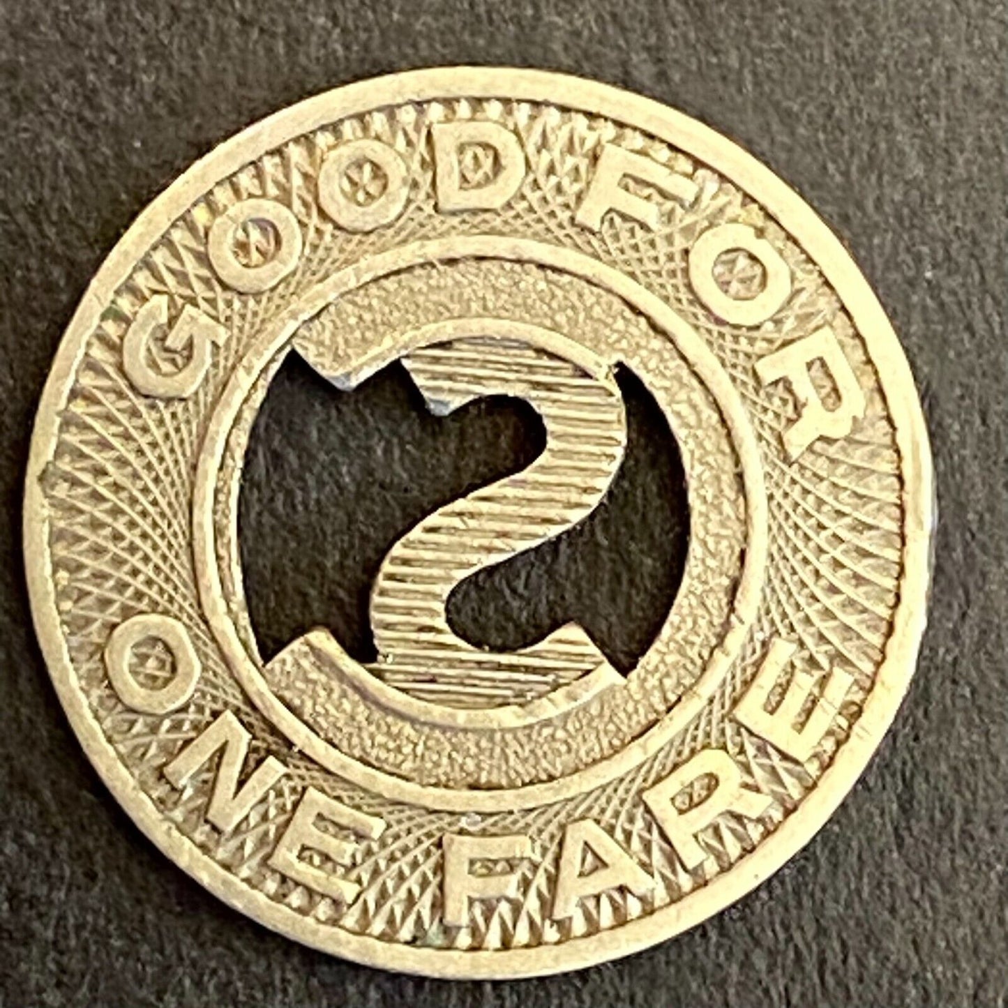 Colo. Springs Bus Co. G/F One Fare Transit Token 16mm (#2)