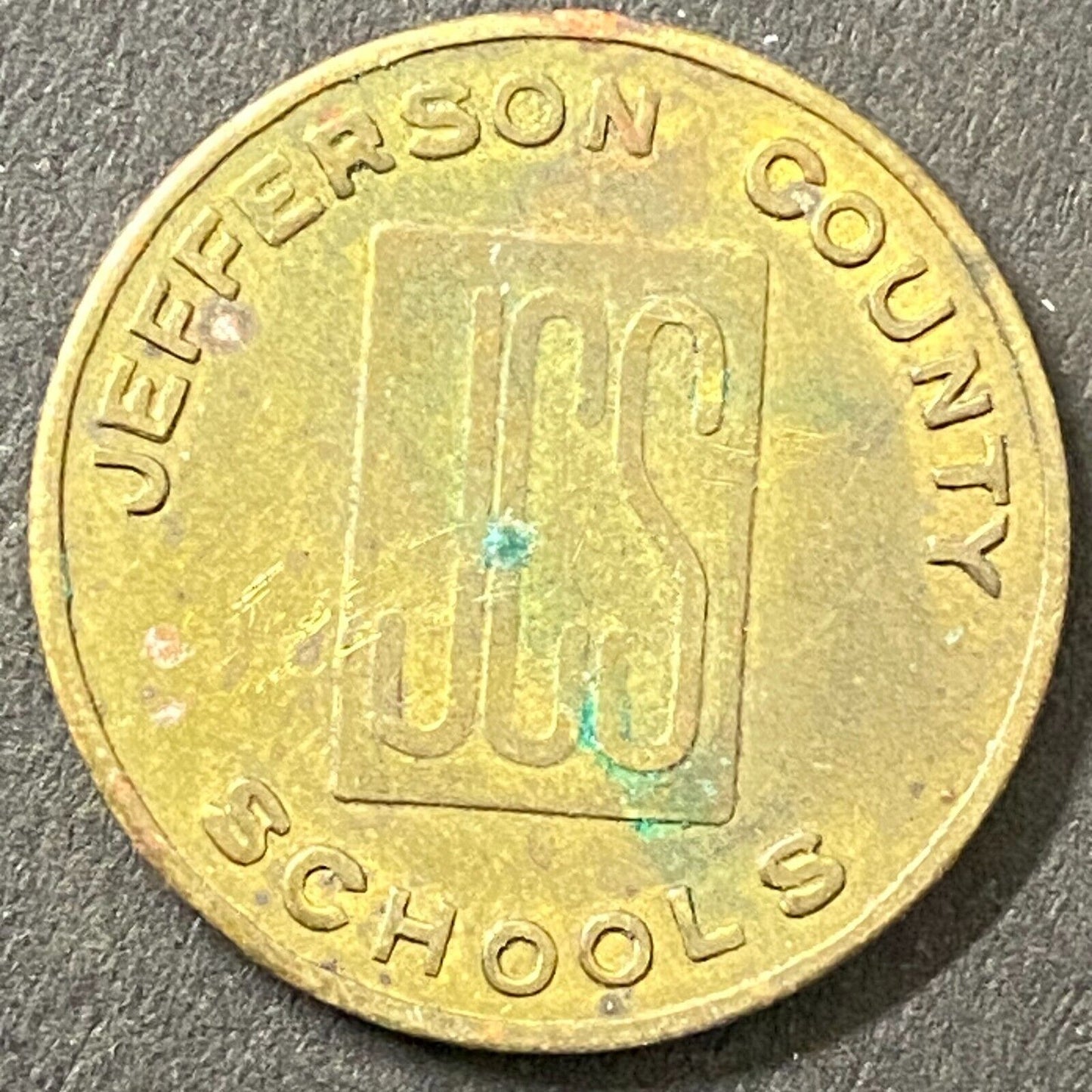 Jefferson County Schools JCS (Louisville, KY) Brass Bus / Lunch Token 23mm (#2)