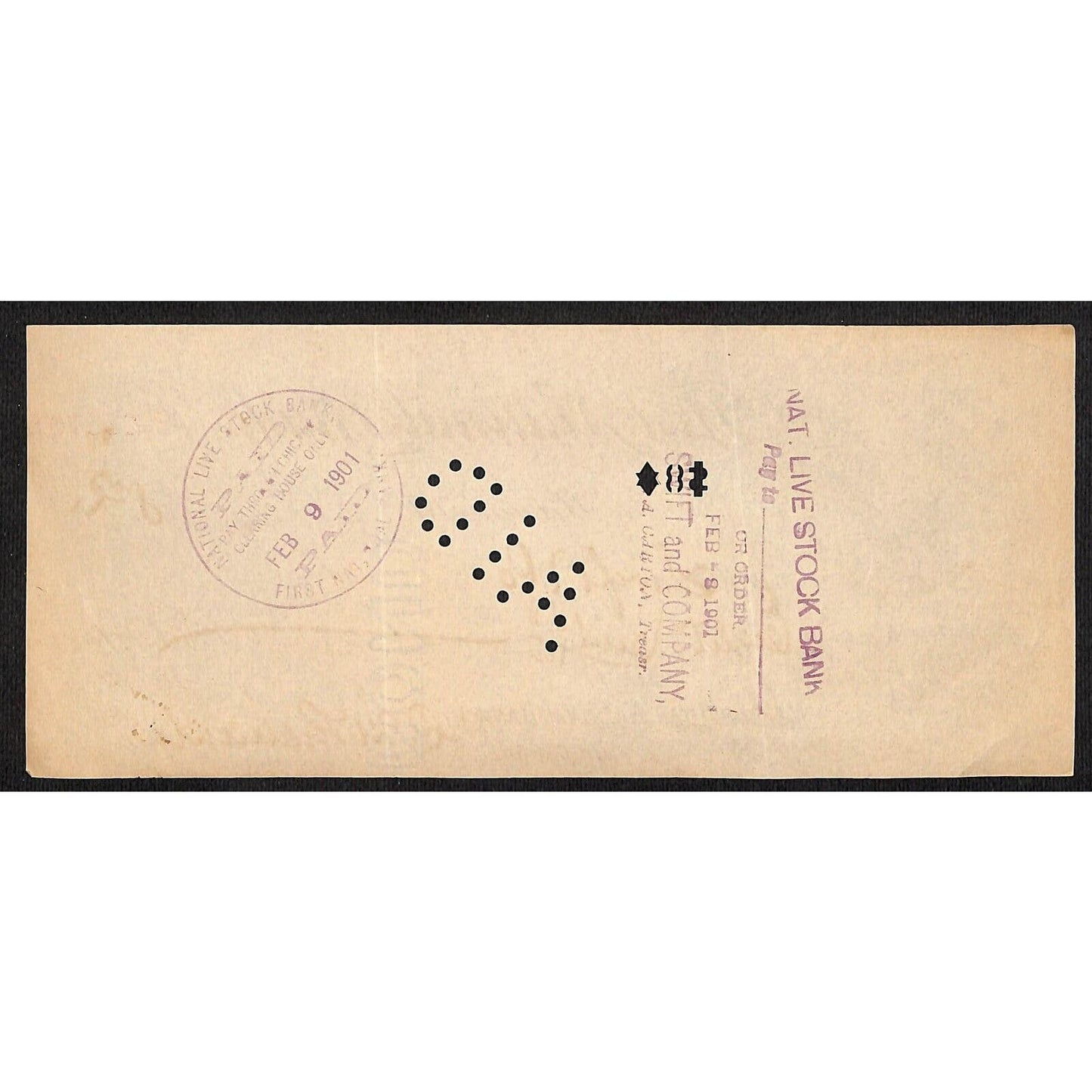 FNB Urbana, IL $8 1901 Bank Check Revenue Stamp w/ University Bldg. Vignettes
