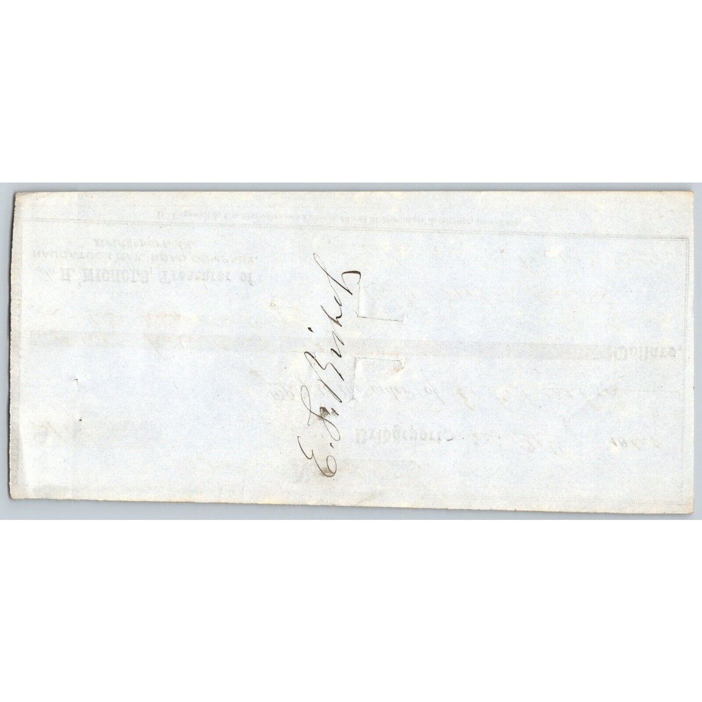 Naugatuck Railroad Co. Bridgeport Connecticut 1849 Check #265 E.F Bishop Signed