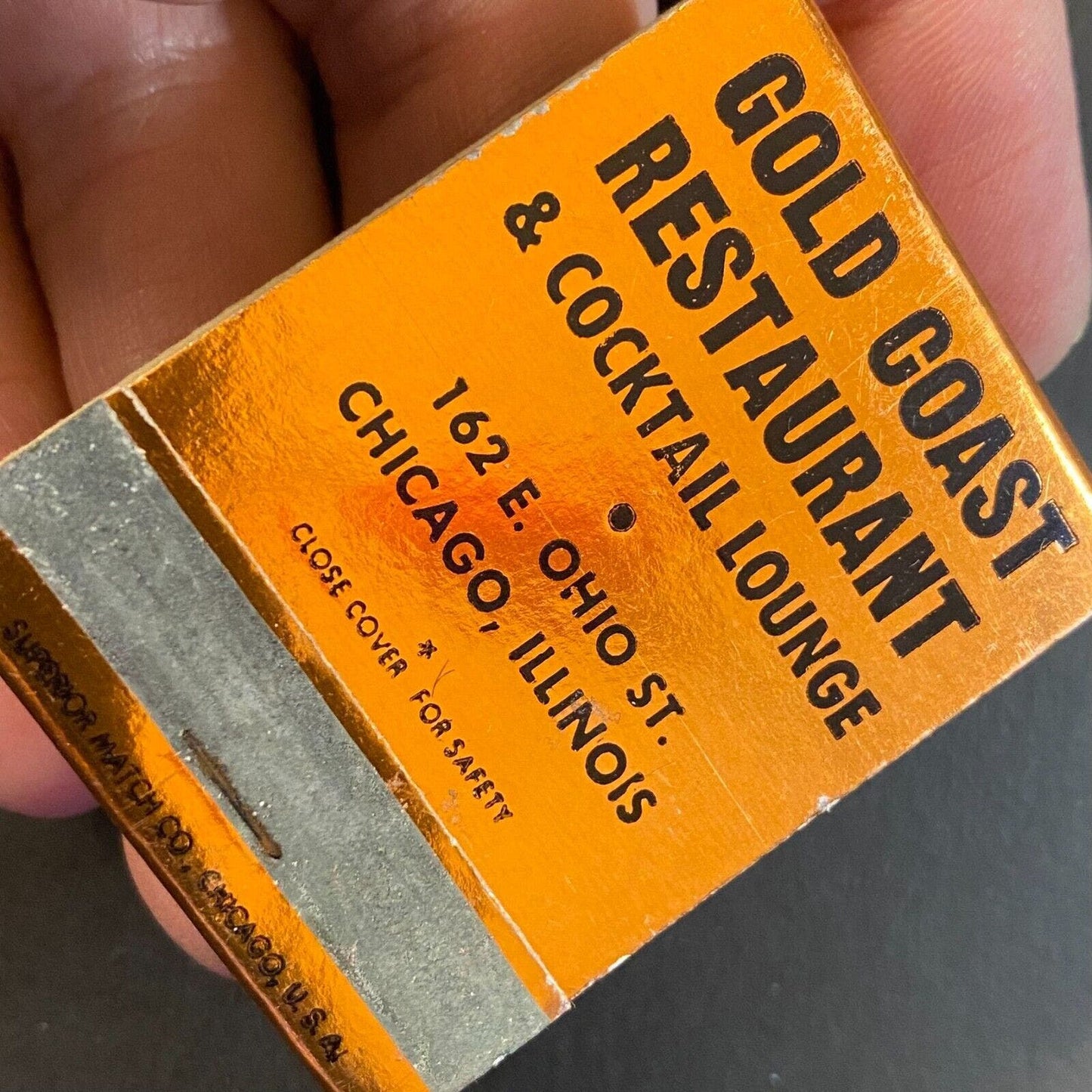 Gold Coast Restaurant Chicago c1960's-73 Full Matchbook VGC Scarce