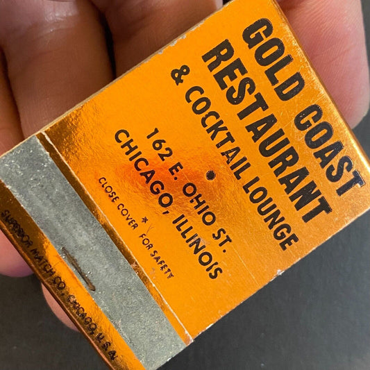 Gold Coast Restaurant Chicago c1960's-73 Full Matchbook VGC Scarce