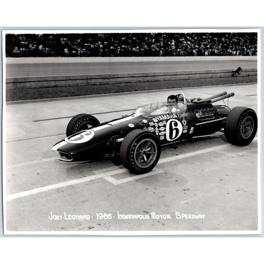Joey Leonard #6 1966 Indianapolis Motor Speedway 8" x 10" Photo IMS Stamp VGC