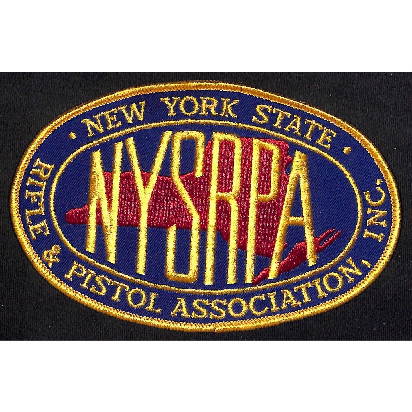 NYS Rifle & Pistol Large Oval Embroidered Patch 6 3/8" NOS c1970's -80's