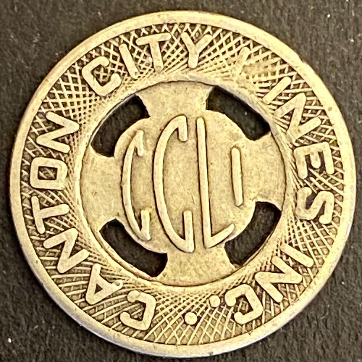 Canton City Lines (Ohio) CCLI G/F One Fare Transit Token 16mm