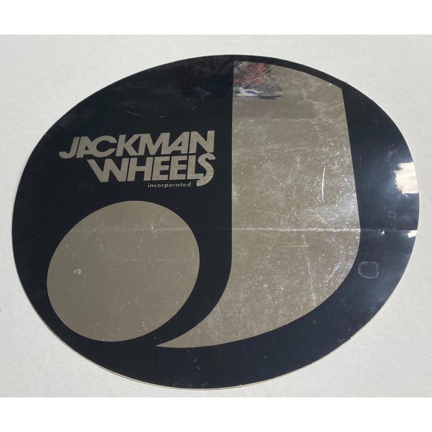 Jackman Wheels Performance 6" Round Original Sticker Black & Mylar c1980's (#1)