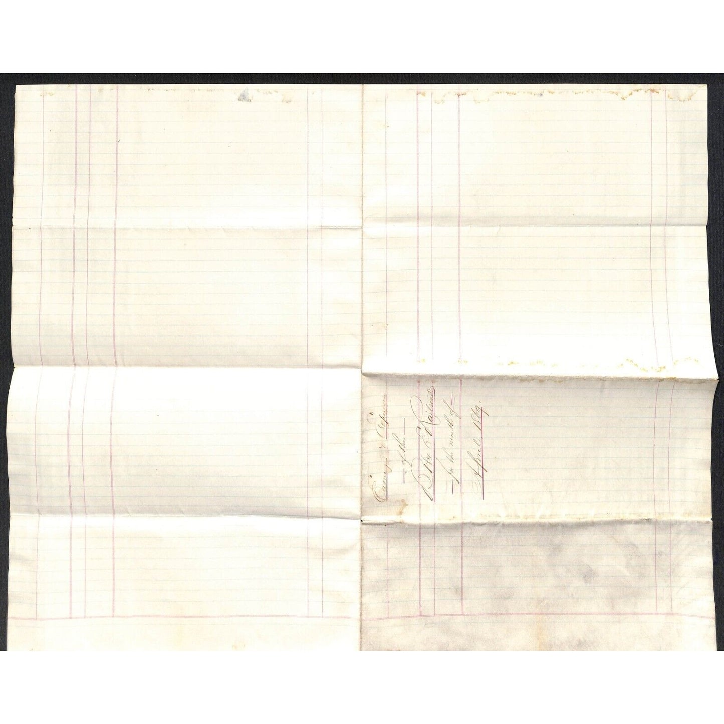 Buffalo & Erie Railroad B&E April 1869 Earnings and Expenses Report Sheet Scarce