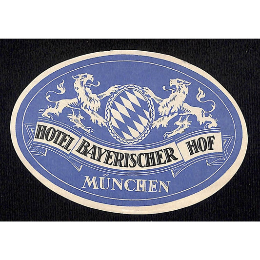 Hotel Bayerischer HOF Munchen Original Luggage Label NOS VGC (#2)