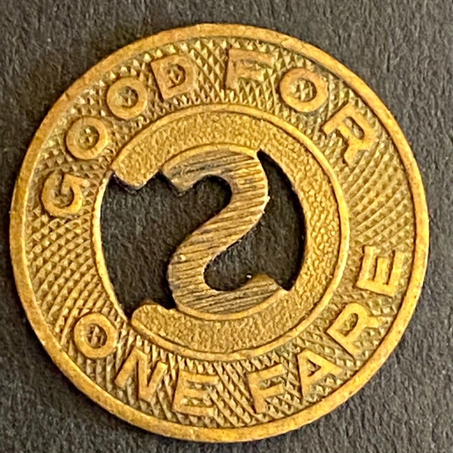 Colorado Springs Transit Co. G/F One Fare Transit Token 16mm (#8)