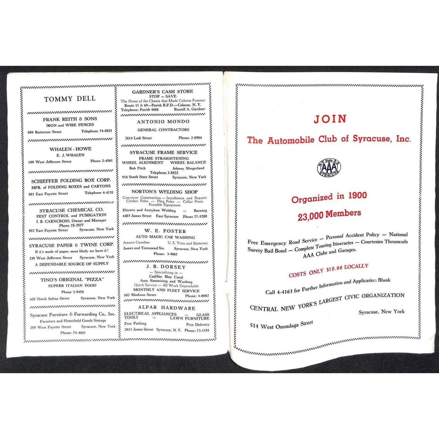 New York State Fair Auto Racing Program Stock Car Sept. 1954 24pp Scarce