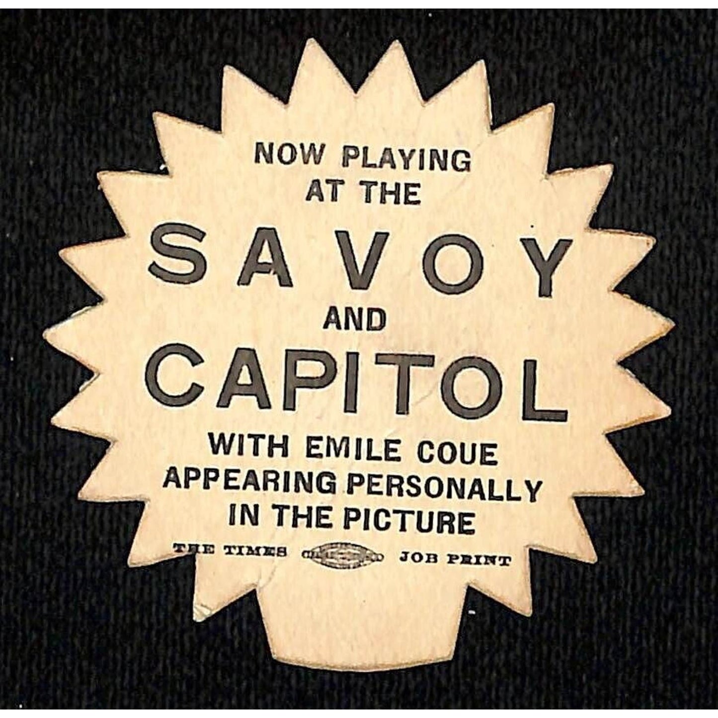 "The Message of Emile Coue" 20 Notch Counter Card c1923 Advertising Scarce