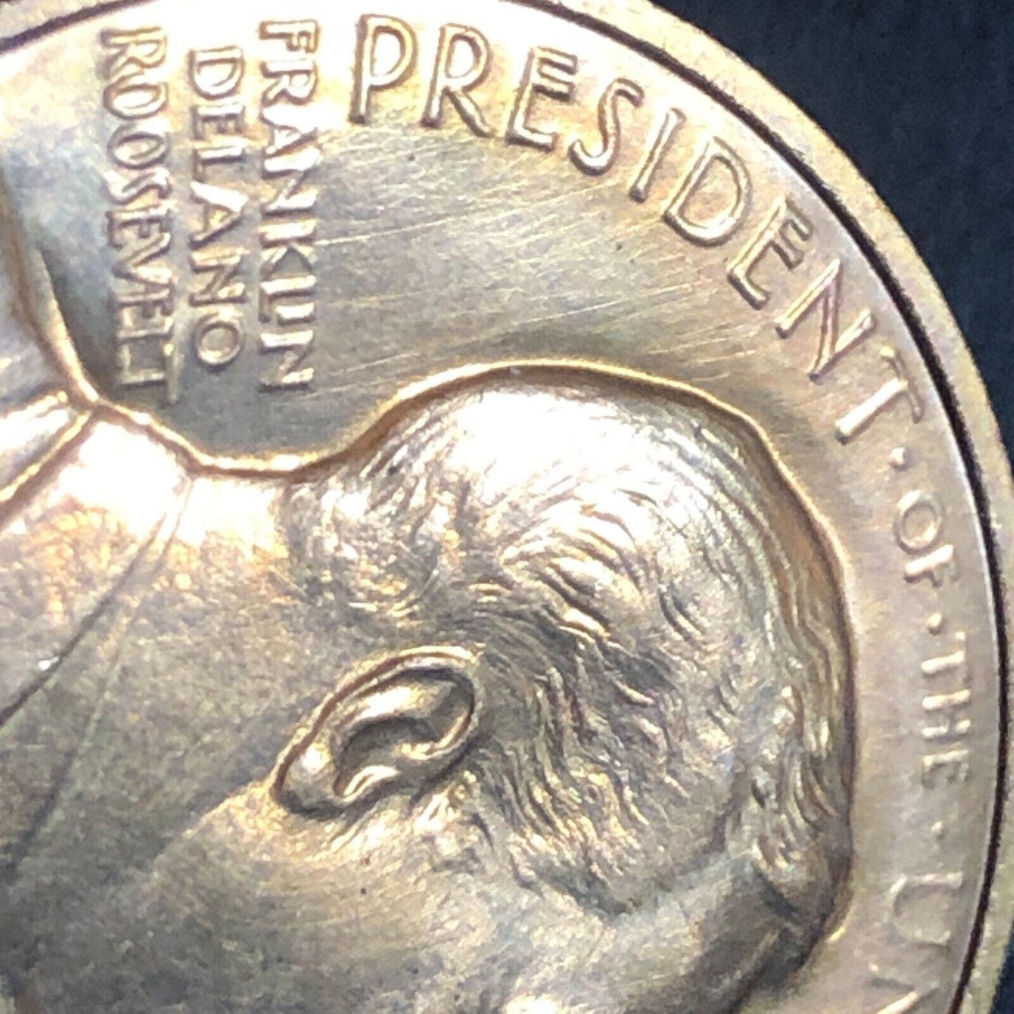 Franklin Delano Roosevelt In Memoriam Medallion 34mm 17g VGC