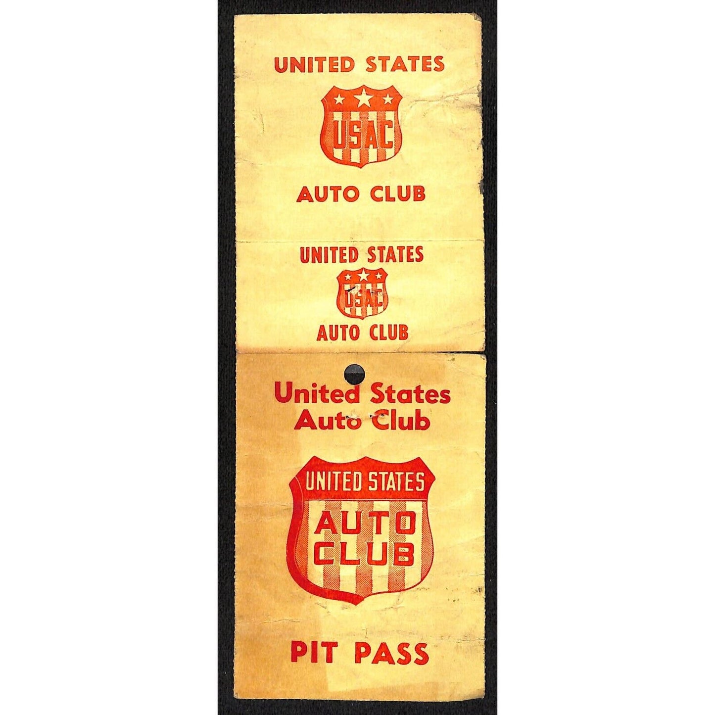 1958 USAC Pit Pass & Receipt Signed John Blough (Owner / Mechanic) 6/8 Scarce