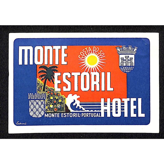 Monte Estoril Hotel Portugal c1950's-60's Unused Luggage Label VGC Scarce