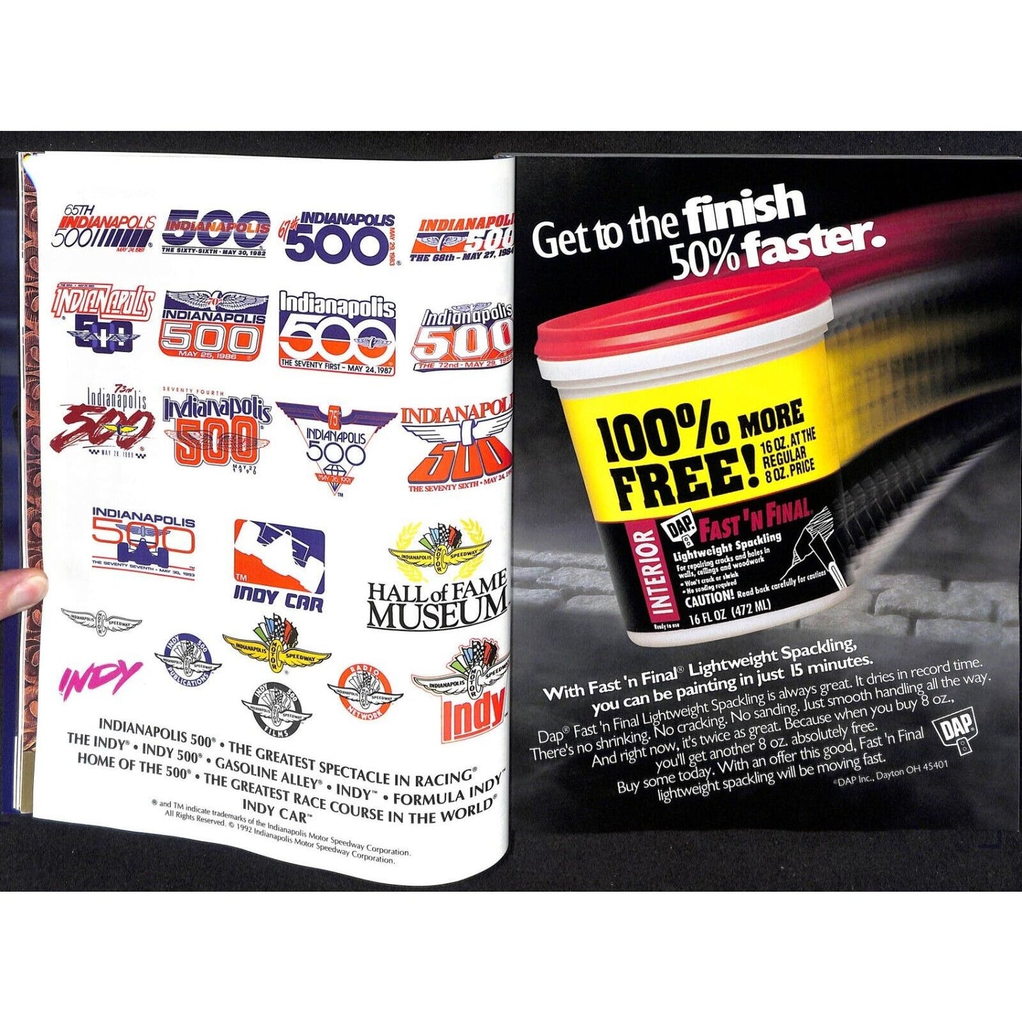 1993 Indianapolis 500 Program Racing VGC 207pp 1lb 3oz