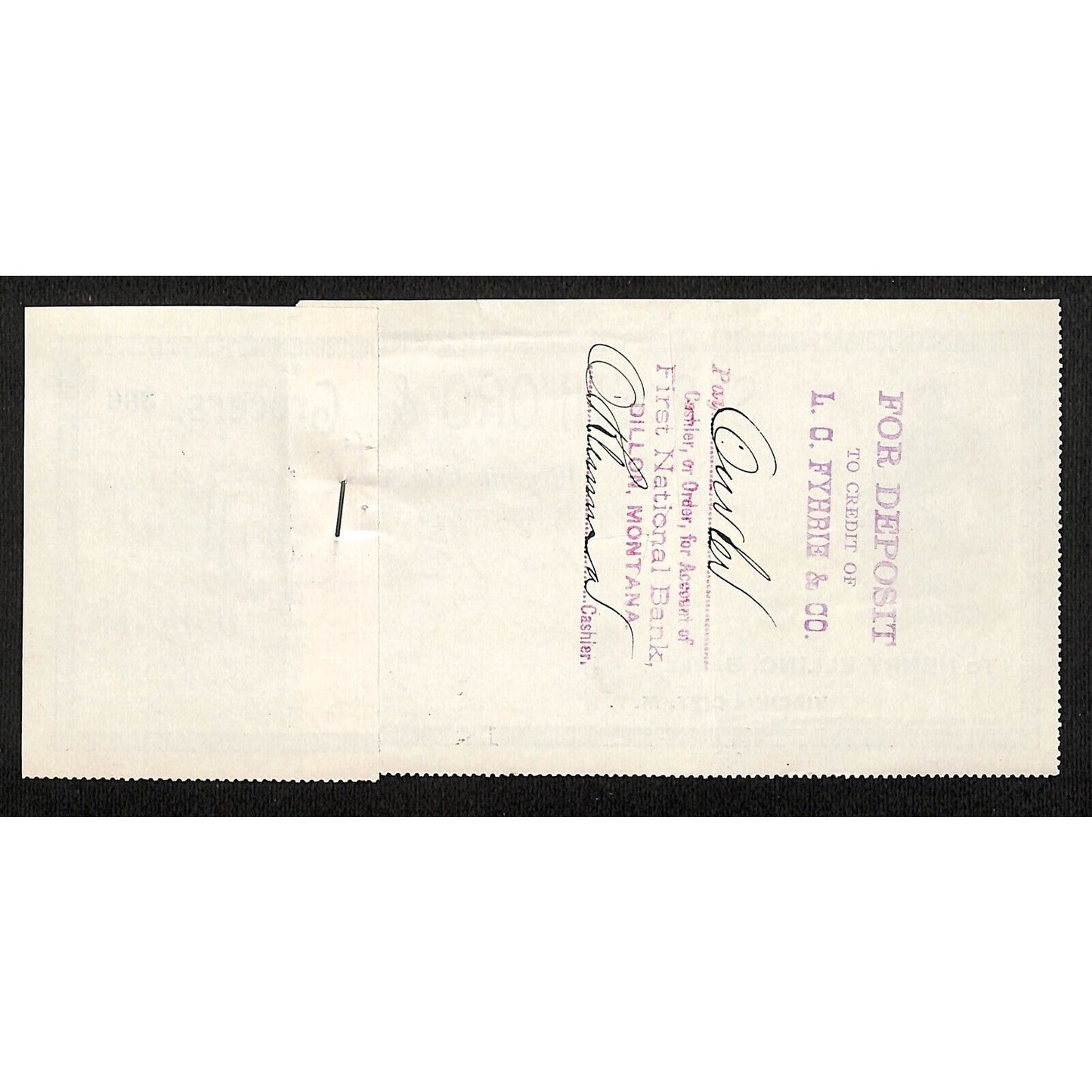 1888 Henry Elling Virginia City Montana Territory S.R. Buford Grocers Check #361