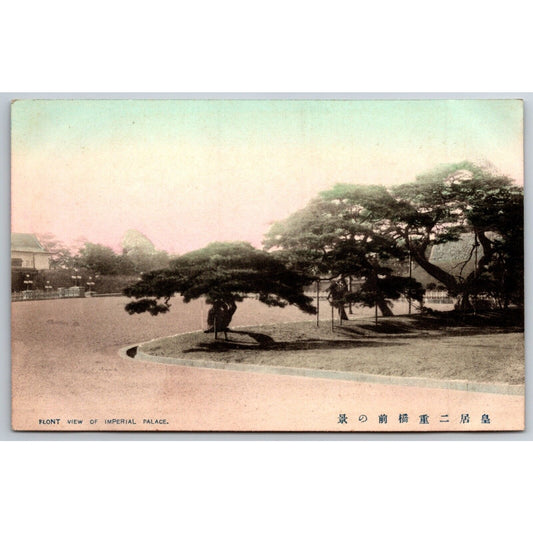 Distant View of Imperial Palace Japanese Postcard Tinted RPPC* c1901-07 VGC