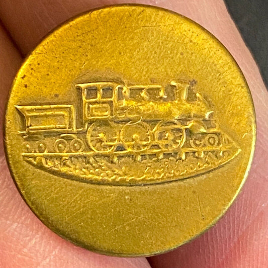 Locomotive Railroad Brass Uniform Button Pictorial 18.8mm