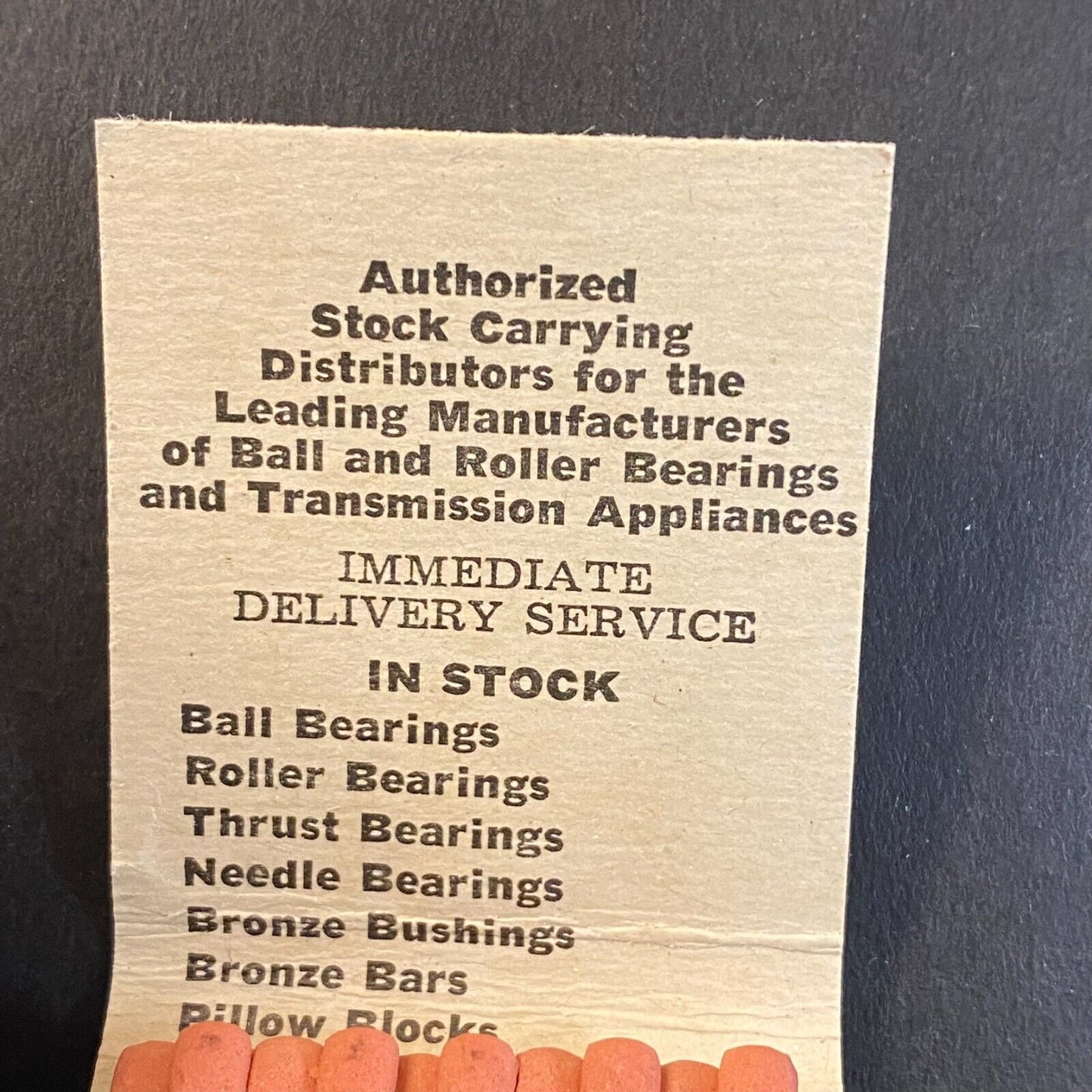 Berry Bearing Co. Chicago, IL Full Matchbook c1950's-60's VGC Mint NOS Scarce