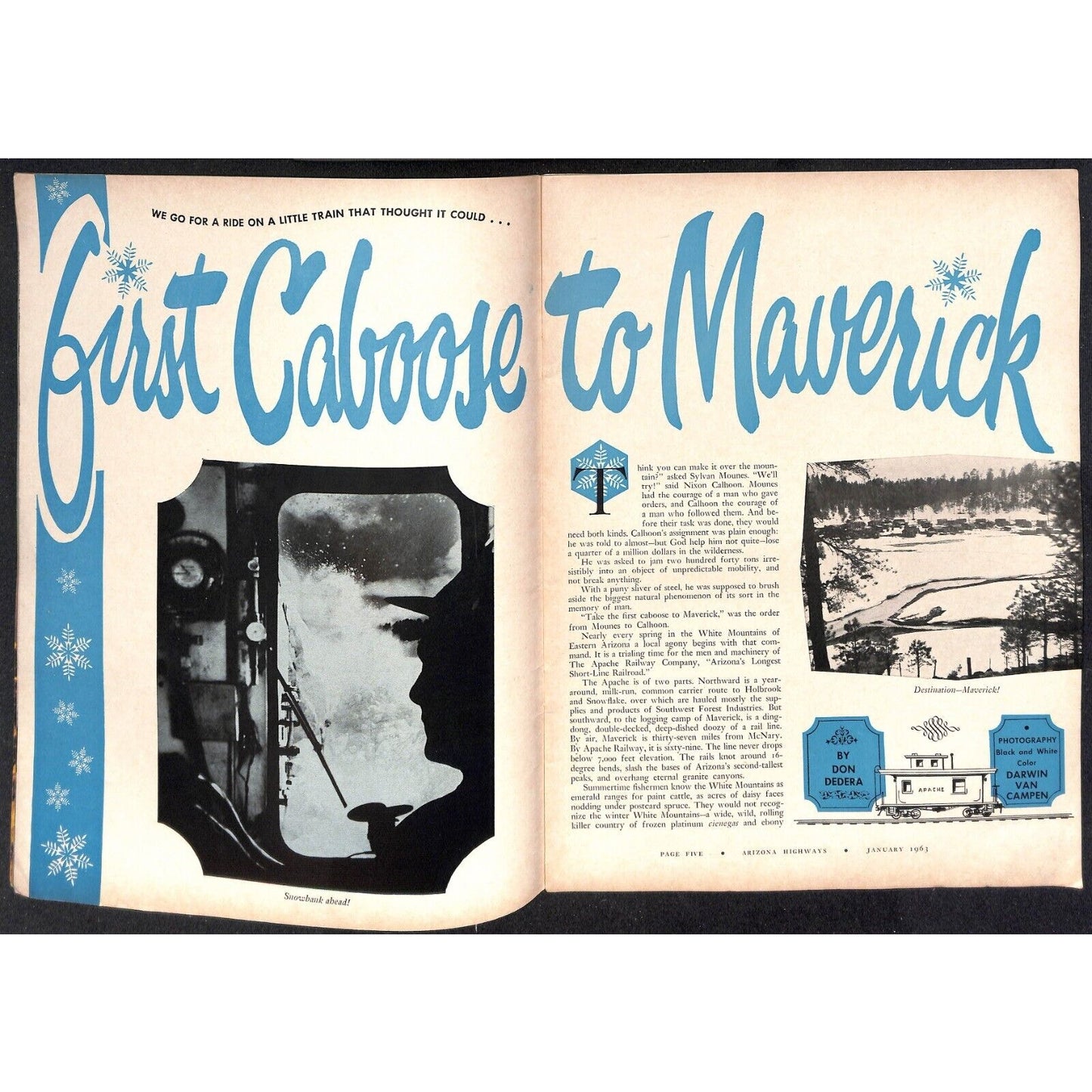 Arizona Highways Magazine January 1963 First Caboose to Maverick 36pp VGC